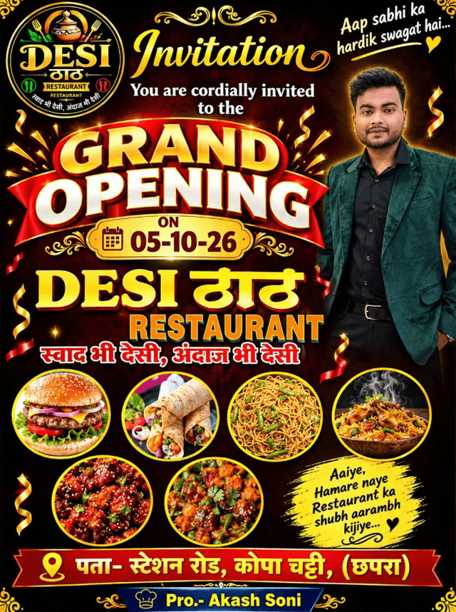 GRAND OPENING DESI THAAT
